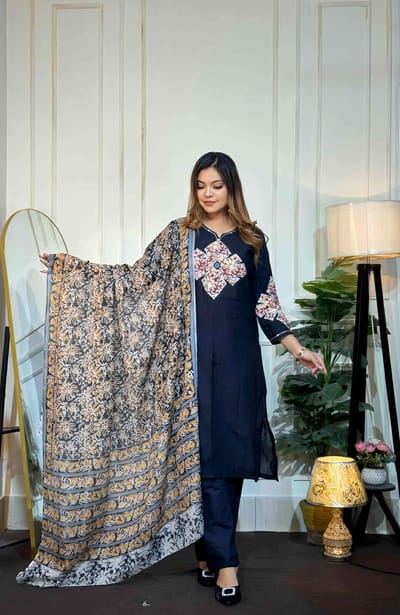 প্রিমিয়াম কটন ব্লকপ্রিন্ট থ্রি-পিস