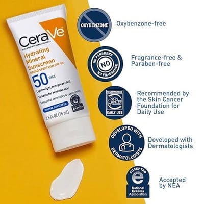 Hydrating Mineral Sunscreen SPF 50 Face Lotion - Image 2