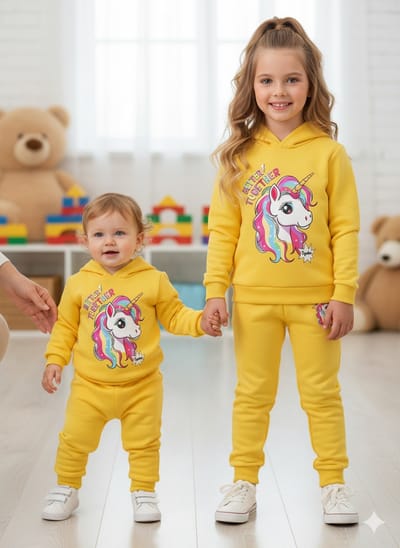 Elegant Stylish Baby Hoodie Set - Unicorn - Image 2