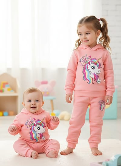 Elegant Stylish Baby Hoodie Set - Unicorn - Image 5