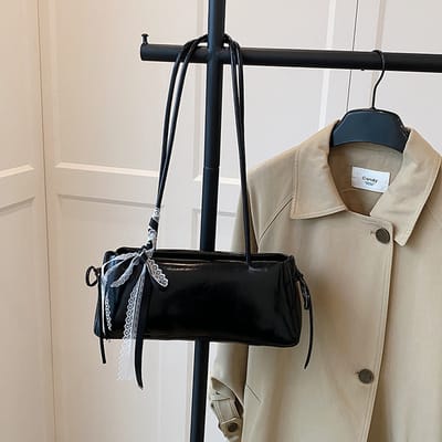 Solid color Korean Bow Armpit shoulder bag