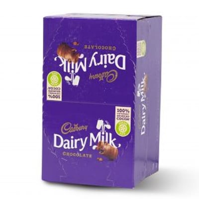 Cadbury Dairy Milk Chocolate Bar 6.6g 5rs Box (Pack of 72) INDIAN - Image 1