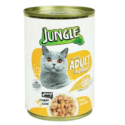 Jungle Adult Cat Food Can Salmon & Shrim400g