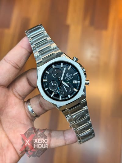 Edifice Master Grade || Japan Movement | Chain Style | SIlverBlack Dial | Slim Series