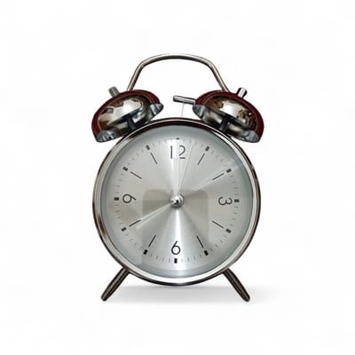 Classic Twin Bell Metal Alarm Clock – Vintage Style Loud Ring Desk Clock