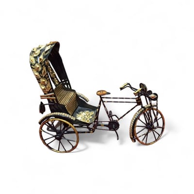 BIG SIZE Premium Handmade Golden Rickshaw Showpiece – Home & Office Decoration