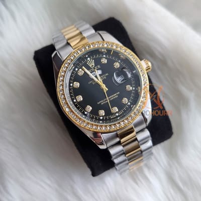 Rolex Day Date || Dual Tone || Stone Black || AA+ Grade