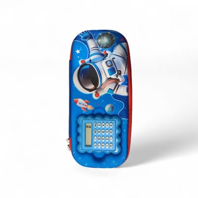 Kids Smart Pencil Box with Calculator – Cartoon Design School Pencil Case