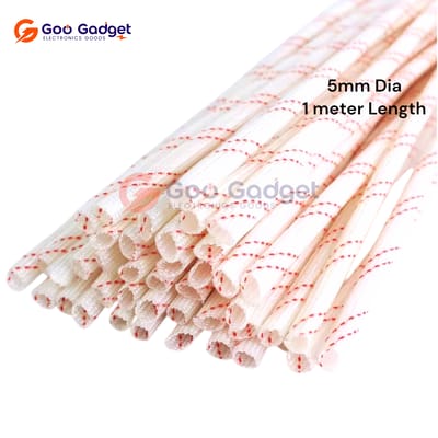 5mm Fiberglass Sleeving | High-Temperature Insulated Glass Fiber Tube | 1 Meter Heat-Resistant Cable Protection