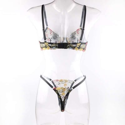 Elegant Floral Embroidered Lingerie Set - Image 7