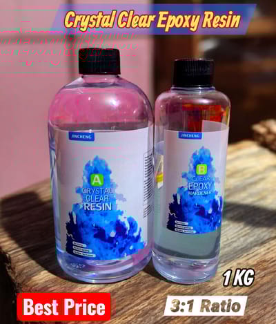 Epoxy Resin 3:1 ratio crystal clear with hardener 1kg for resin work