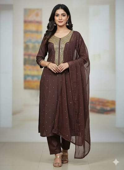 কারচুপি থ্রি পিস - Image 4