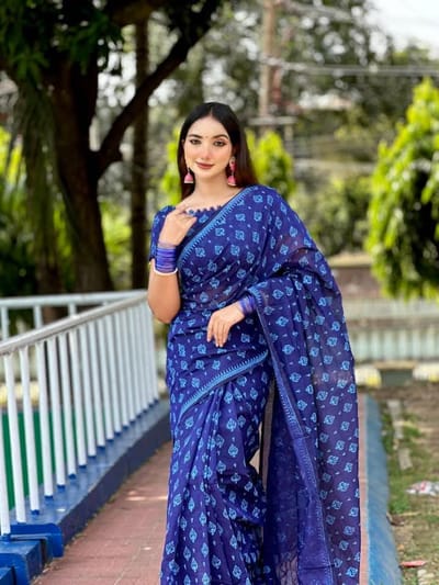 আড়ং কটন সুতি শাড়ি - Image 1