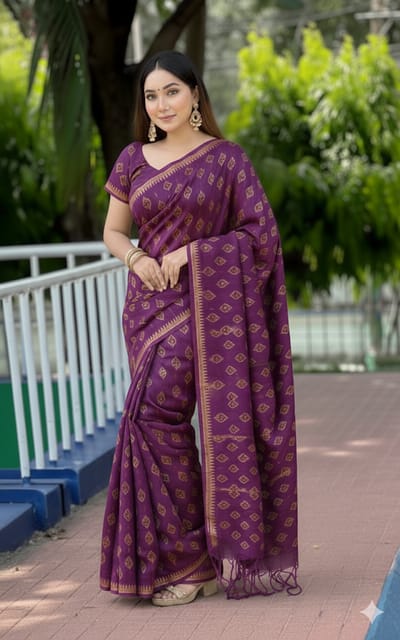 আড়ং কটন সুতি শাড়ি - Image 2