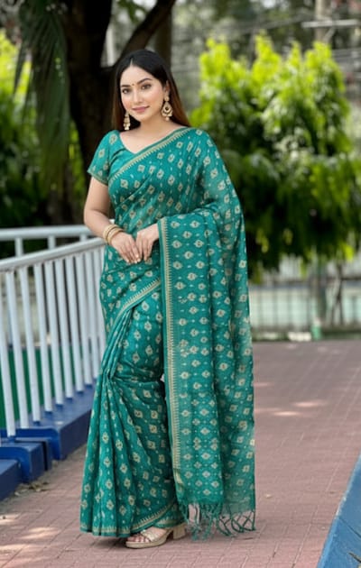 আড়ং কটন সুতি শাড়ি - Image 3