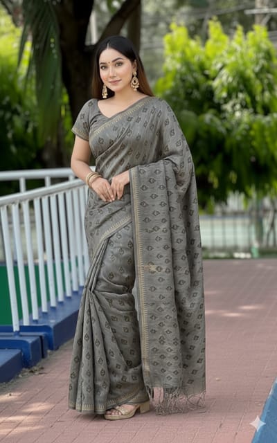 আড়ং কটন সুতি শাড়ি - Image 4