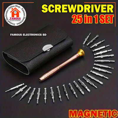25 in 1 Precision Magnetic Screwdriver Set | Mini Repair Toolkit for Mobile, Laptop & Electronics | Multi Bit Repair Tools