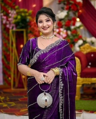 Georgette Embroidery Sharee - Image 1