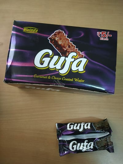 Caramel And Choco Coated Wafer Rectangular Gufa Chocolate -30 pcs -indian - Image 2