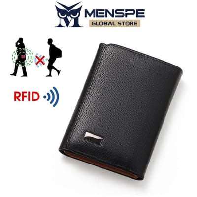 💥MENSPE Anti-Theft RF ID Blocking Safety PU Leather Wallet