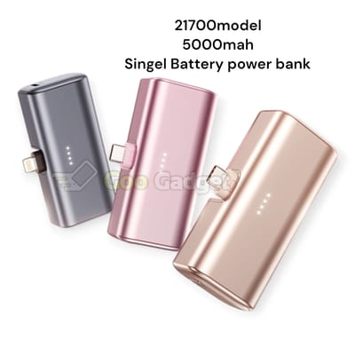 Mini Power Bank Case Type-C Plug | 21700 Model Single Battery Portable Power Bank | LED Indicator | Compact Fast Charger (Battery Not Included)