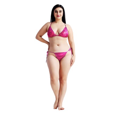 ৬-পিস নাইট ওয়্যার সেট (গাড় গোলাপী) - Image 8