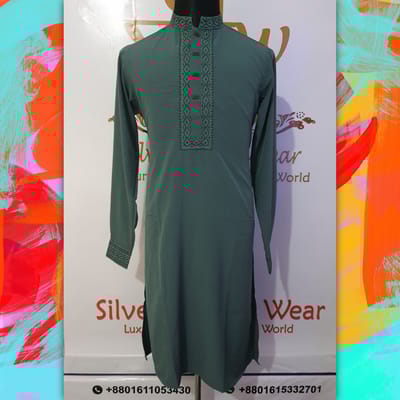 Premium Embroidery Punjabi (Green)