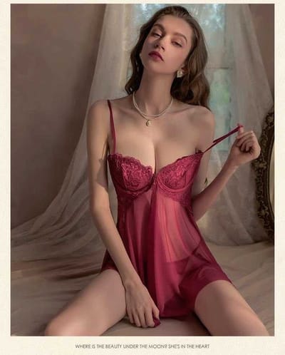 premium front open night dress - Image 5