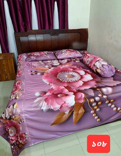 Primium Quality 3D Bedsheet Four Piece Set