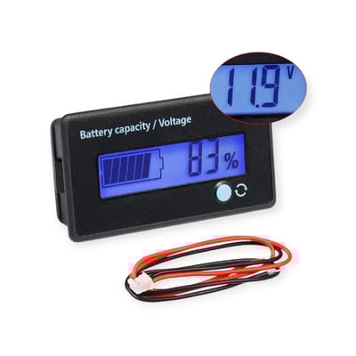 12V/24V/36V/48V Battery Capacity Indicator LCD Display – Blue/Green | Acid, Lead-Acid & Lithium Battery Voltage Tester
