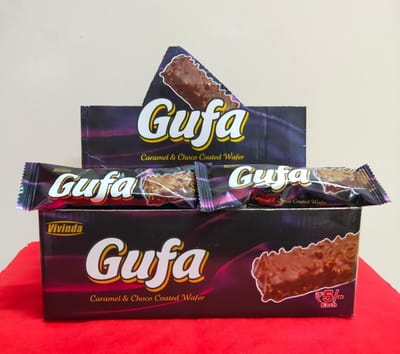 Caramel And Choco Coated Wafer Rectangular Gufa Chocolate -30 pcs -indian - Image 1