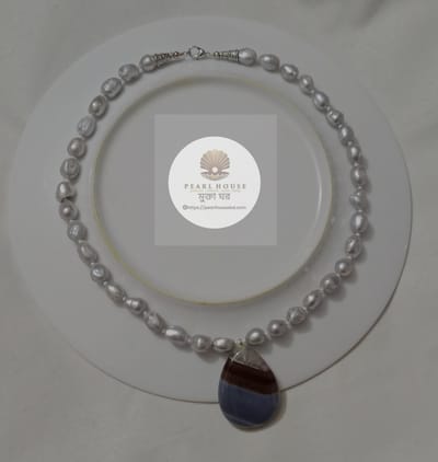 Ash colour Pearl Necklace