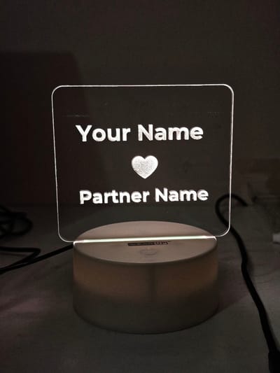 Customizable Love Acrylic Lamp (X Love Y)