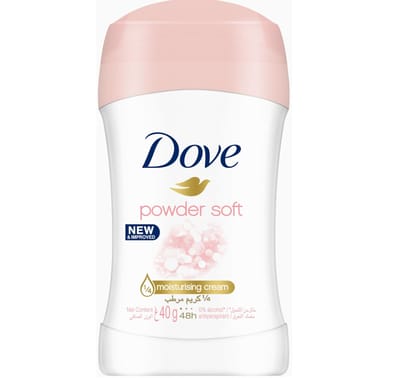 Dove Antiperspirant Deodorant Stick, Powder Soft, 40g - Image 1
