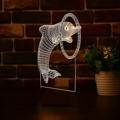 GearUP Acrylic Multicolor Night Lamp (Only Acrylic) Dolphin
