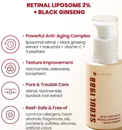 KSECRET - SEOUL 1988 Serum : Retinal Liposome 2% + Black Ginseng - Image 3