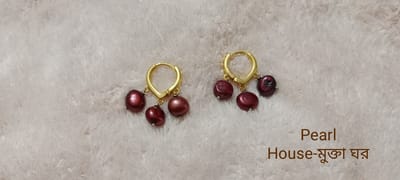 3-Pearl Dangle Earrings