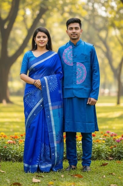 শাড়ি পাঞ্জাবি কাপেল সেট এবং কোটি - Image 4