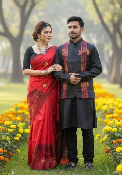 শাড়ি পাঞ্জাবি কাপেল সেট এবং কোটি - Image 6