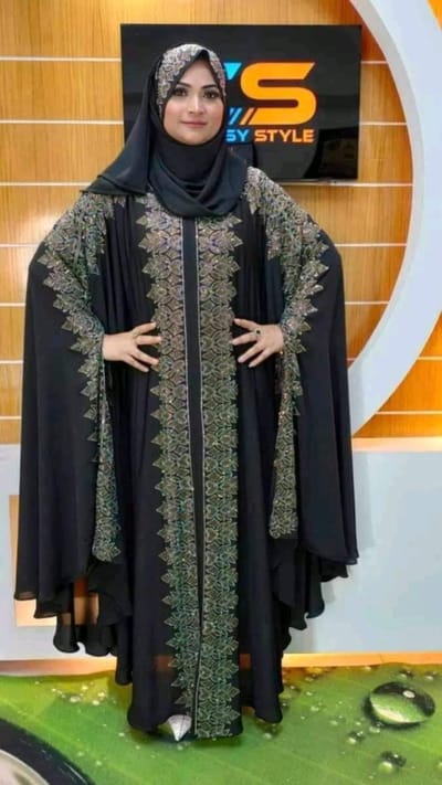 Dubai Cherry Borka with Hijab - Image 2