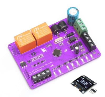 Auto Cut Battery Charger Controller Board V4 with Relay Protection and Display Support | 12V Smart Charge Control Module
