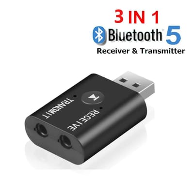 3 in 1 Bluetooth 5.0 BT Transmitters Receivers Audio Receiver Transmitter Wireless Adapter Mini Stereo Bluetooth AUX RCA USB 3.5mm Jack Bluetooth Receiver Bluetooth Adapter