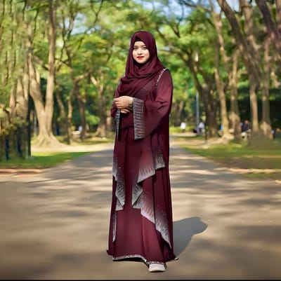 Premium Stone Borka with Hijab - Image 3