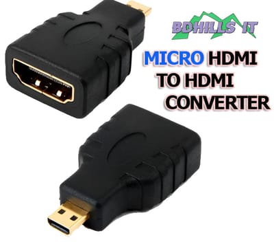 Micro hdmi to hdmi- Micro HDMI Male Type D to HDMI Female Type A Gold Plated Adapter Converter