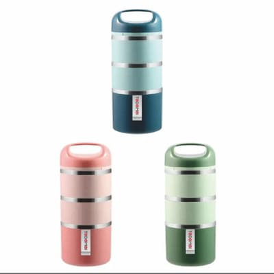 Tedemei 3.5 layers 1.43L Stainless Steel Bowl Lunch Box হটপট সিস্টেম লাঞ্চ বক্স টিফিন বাটি