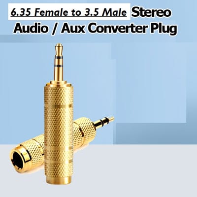Stereo Audio Jack Converte 6.35mm to 3.5mm Stereo  & 3.5mm to 6.35mm Stereo  Audio / Aux Converter plug