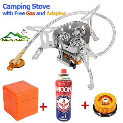 3B Model Portable Camping Stove with Free Adapter and Gas Can