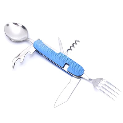 6 in 1 Camping Picnic Folding Spoon Tableware Outdoor Survival Cooking Tool