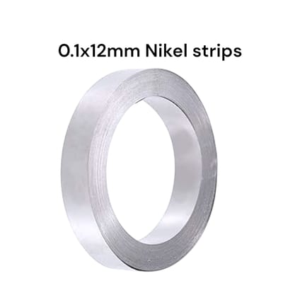 1ft 0.1×12mm Pure Nickel Strip | High Conductivity Spot Welding Strip for Battery Pack