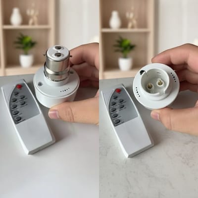 Smart B22 to B22 IR Lamp Holder with Wireless Remote & Timer